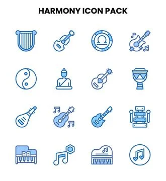 Harmony Two Colour Graphics Icons Pack Stockillustratie