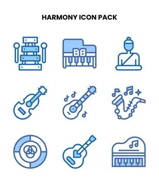 Harmony Two Colour Graphics Icons Pack Stock Illustration