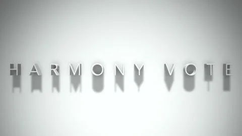 Harmony vote 3D title animation white text on a white background Stock Footage 299422243