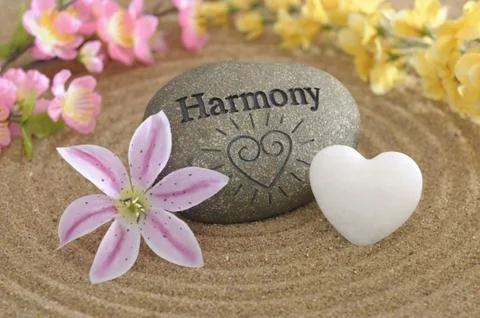 Harmony in zen garden Stock Photos