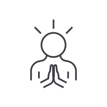 Harmony,peace man vector line icon, sign, illustration on background, editable Stock Illustration