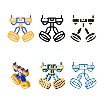 Harness alpinism hooking device simplified tool vector icon Stock Illustration