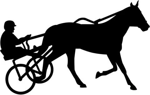 Harness racing silhouette Stock Illustration