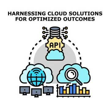 Harnessing cloud solutions for optimized digital outcomes イラスト素材