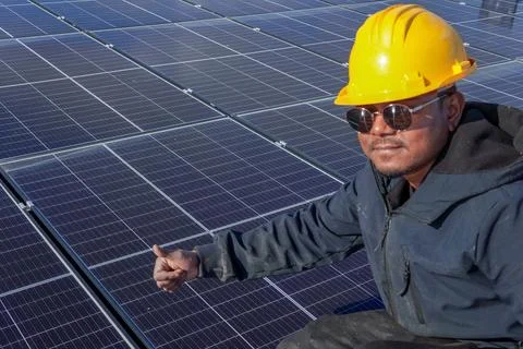 Harnessing the sun. 스톡 사진