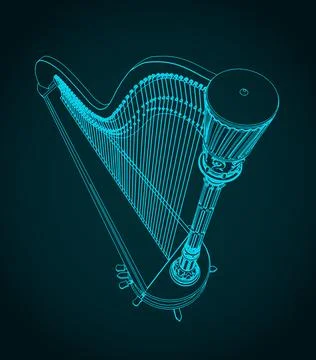 Harp classical instrument Stockillustratie