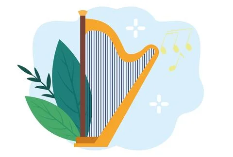 Harp Concept Illustration 스톡 일러스트