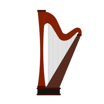 Harp flat icon Stock Illustration