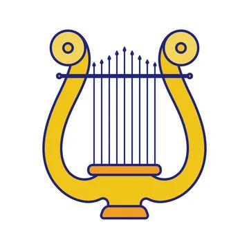 Harp Icon Flat Design Vector Stock Illustration