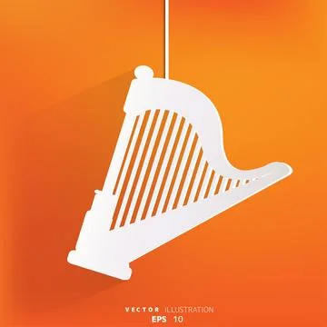 Harp icon. Msic instruments Stock Illustration