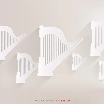 Harp icon. Msic instruments Stock Illustration