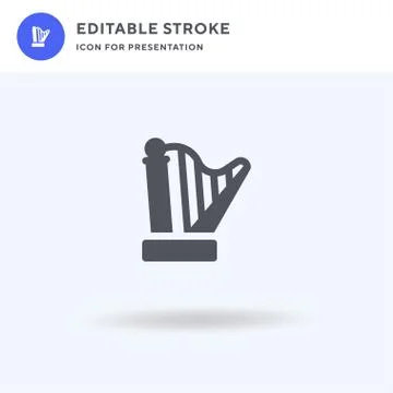 Harp icon vector, filled flat sign, solid pictogram isolated on white, logo i Stock Illustration