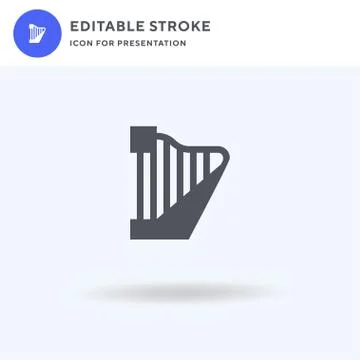 Harp icon vector, filled flat sign, solid pictogram isolated on white, logo i イラスト素材