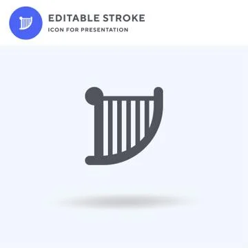 Harp icon vector, filled flat sign, solid pictogram isolated on white, logo i Ilustración de archivo