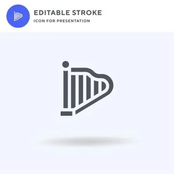 Harp icon vector, filled flat sign, solid pictogram isolated on white, logo Ilustración de archivo