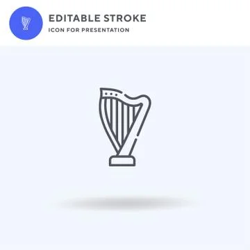 Harp icon vector, filled flat sign, solid pictogram isolated on white, logo イラスト素材