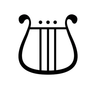 Harp icon on white Stock Illustration