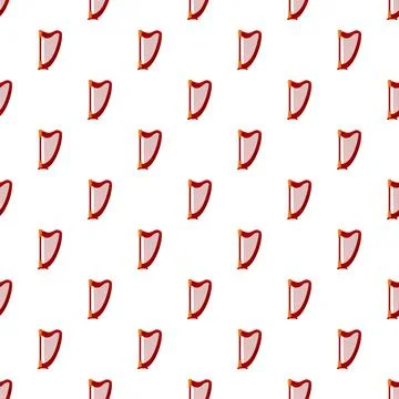 Harp instrument pattern repeating seamless background tile Stock Illustration