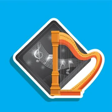 Harp Label Stock Illustration