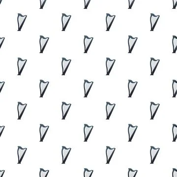 Harp musical instrument repeating pattern background design Illustrazione stock