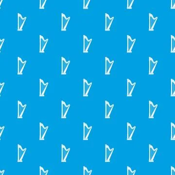 Harp pattern seamless blue Stock Illustration