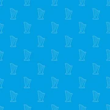 Harp pattern seamless blue イラスト素材