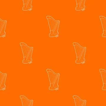 Harp pattern vector orange Ilustração Stock