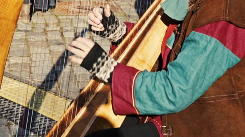 Harp player Stock Footage 33053348