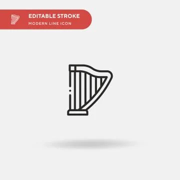 Harp Simple vector icon. Illustration symbol design template for web mobile U Stock Illustration