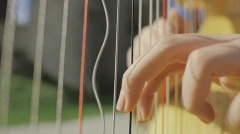 Harp Slowmotion Close Up Stock Footage 58007565