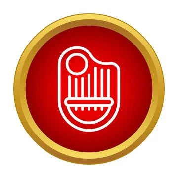 Harp string instrument icon in red circle Stock Illustration