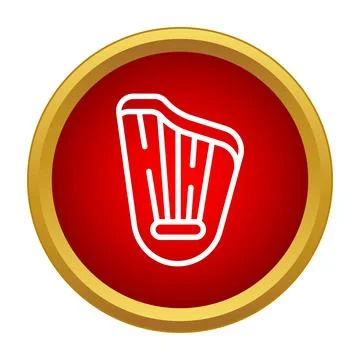 Harp string instrument musical icon playing melody Ilustración de archivo
