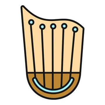 Harp string music instrument creating melody icon Stock-Illustration