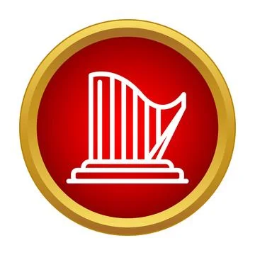 Harp string music instrument icon in a circle Ilustración de archivo
