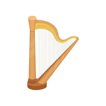 Harp string musical instrument vector Illustration on a white background Stock Illustration