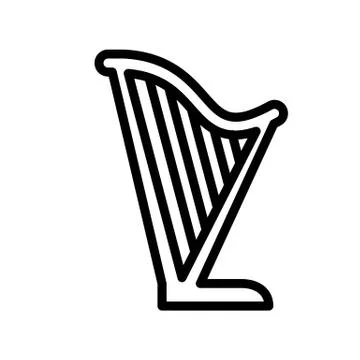 Harp vector, Feast of Saint Patrick line icon Stock Illustration