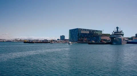 Harpa Concert Hall Stock Footage 45682172