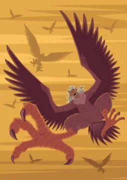 Harpies Flock Attack Stock Illustration