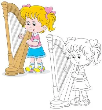 Harpist Stock Illustration