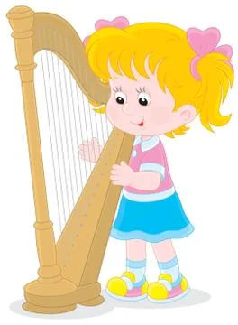 Harpist Stock Illustration