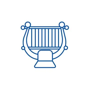 Harp,string, classical music line icon concept. Harp,string, classical music Illustrazione stock