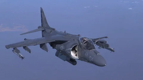 Harrier AV-8B in flight Stock-Footage 102315421