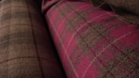 Harris Tweed Wool on roll Stock Footage 107665942