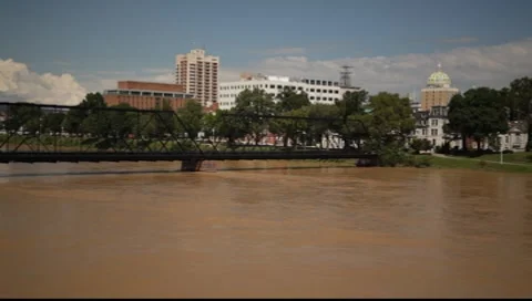 Harrisburg Flooded 스톡 동영상 8649193