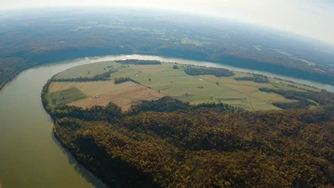 Harrison Co IN - Bend in Ohio River Stock Footage 278243033
