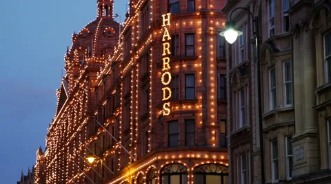 Harrods Department Store, Brompton Road, Knightsbridge, London Stock Footage 45622774