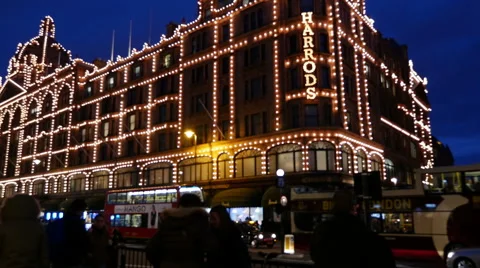 Harrods Department Store, Brompton Road, Knightsbridge, London Video stock 45624412