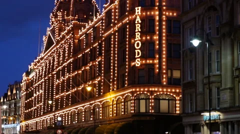 Harrods Department Store, Brompton Road, Knightsbridge, London 스톡 동영상 45624546