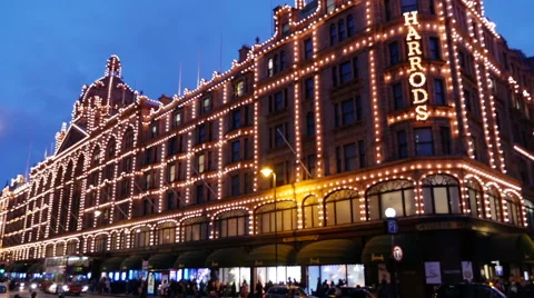 Harrods Department Store, Brompton Road, Knightsbridge, London 스톡 동영상 45624723