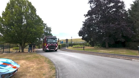 Harrogate, Yorkshire UK 17th August 2026: Slow motion footage of a red Volv.. Stock Footage 344197348